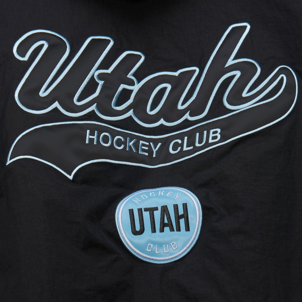 Utah Hockey Club Mitchell & Ness Retro Anorak Half-Zip Jacket - Black Jackets