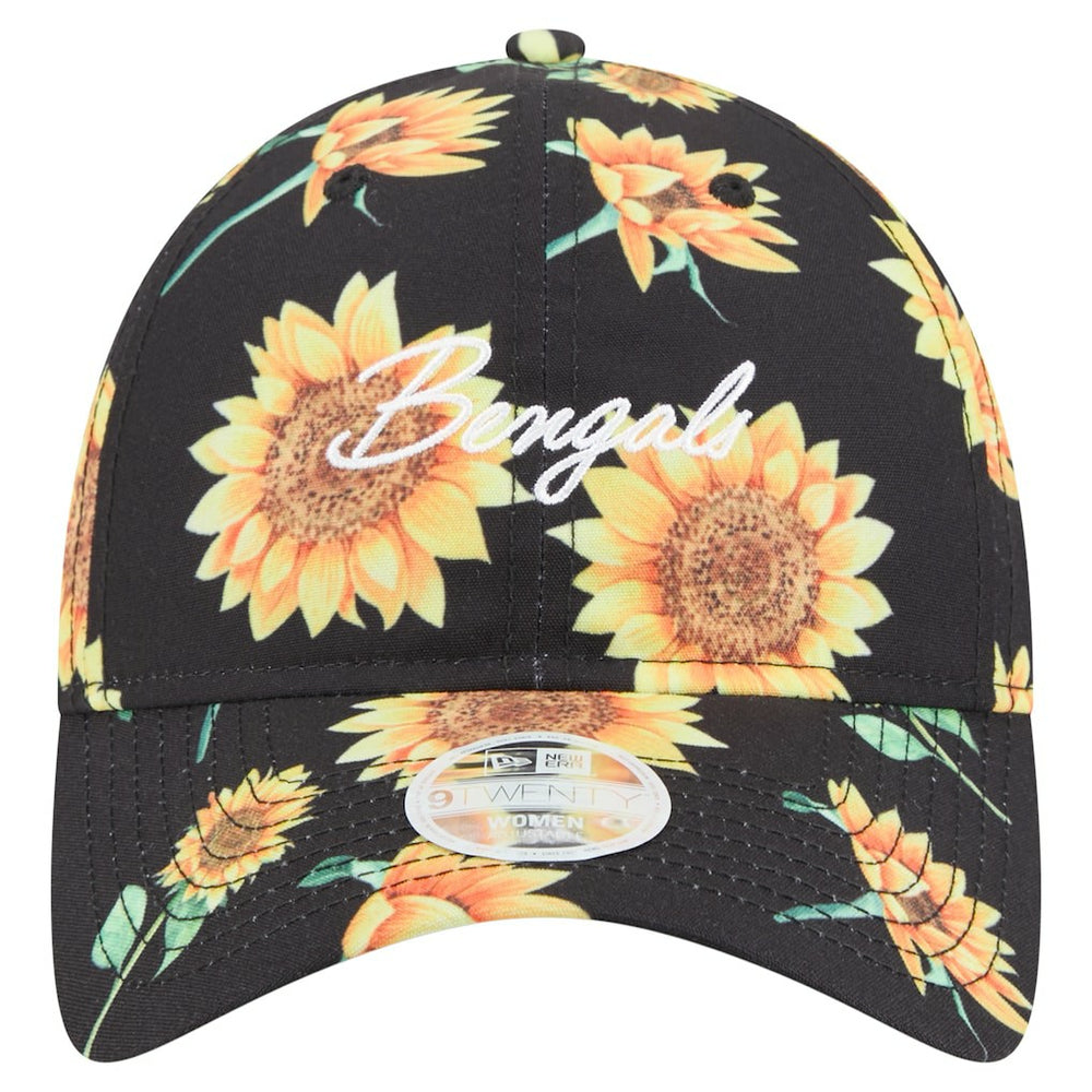 Cincinnati Bengals New Era Women's Adventure Sunflower 9TWENTY Adjustable Hat - Black discount