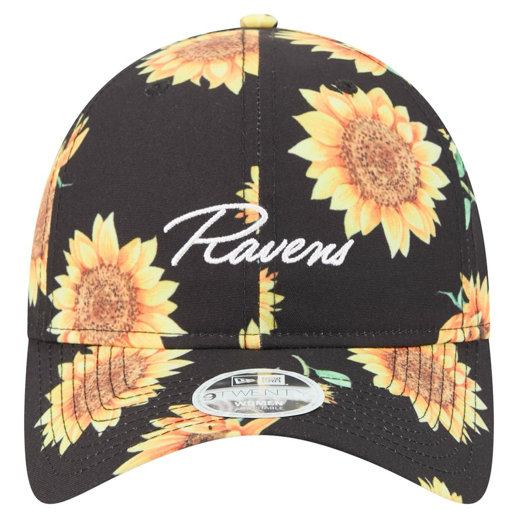 Baltimore Ravens New Era Women's Adventure Sunflower 9TWENTY Adjustable Hat - Black cheap