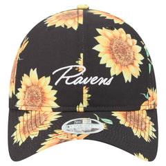 Baltimore Ravens New Era Women's Adventure Sunflower 9TWENTY Adjustable Hat - Black cheap