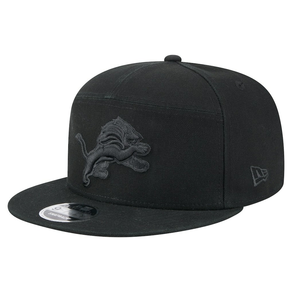 Detroit Lions New Era Adventure Canvas Split Panel 9FIFTY Snapback Hat - Black cheap