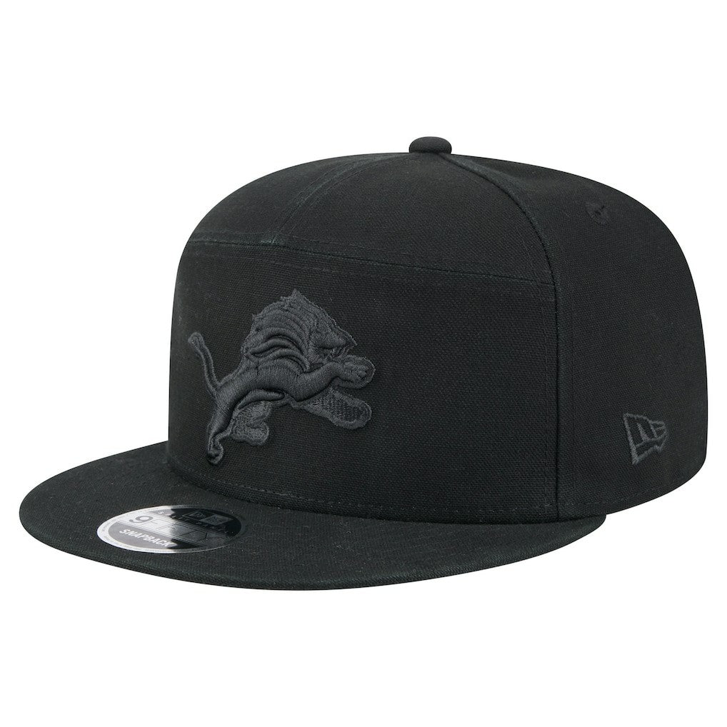 Detroit Lions New Era Adventure Canvas Split Panel 9FIFTY Snapback Hat - Black cheap