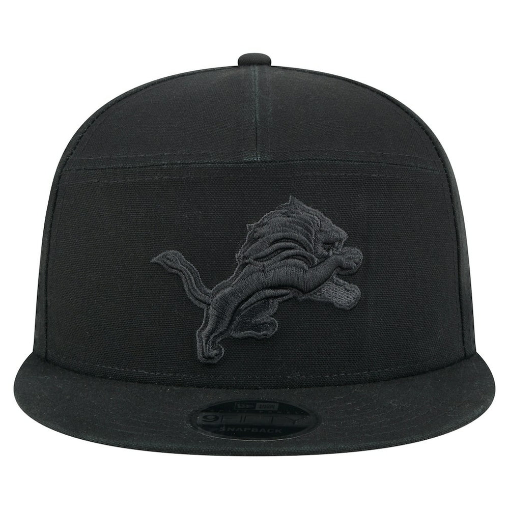 Detroit Lions New Era Adventure Canvas Split Panel 9FIFTY Snapback Hat - Black cheap