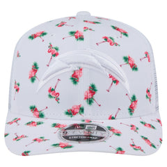 Los Angeles Chargers New Era Adventure Flamingo Pattern 9SEVENTY Stretch-Snap Hat - White for sale