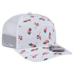 Los Angeles Chargers New Era Adventure Flamingo Pattern 9SEVENTY Stretch-Snap Hat - White for sale