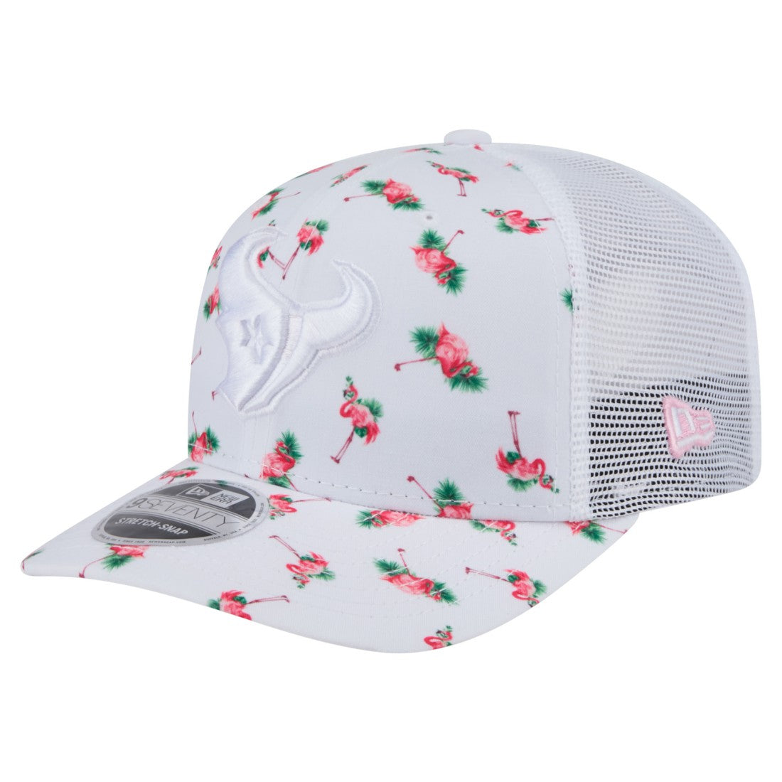 Houston Texans New Era Adventure Flamingo Pattern 9SEVENTY Stretch-Snap Hat - White discount