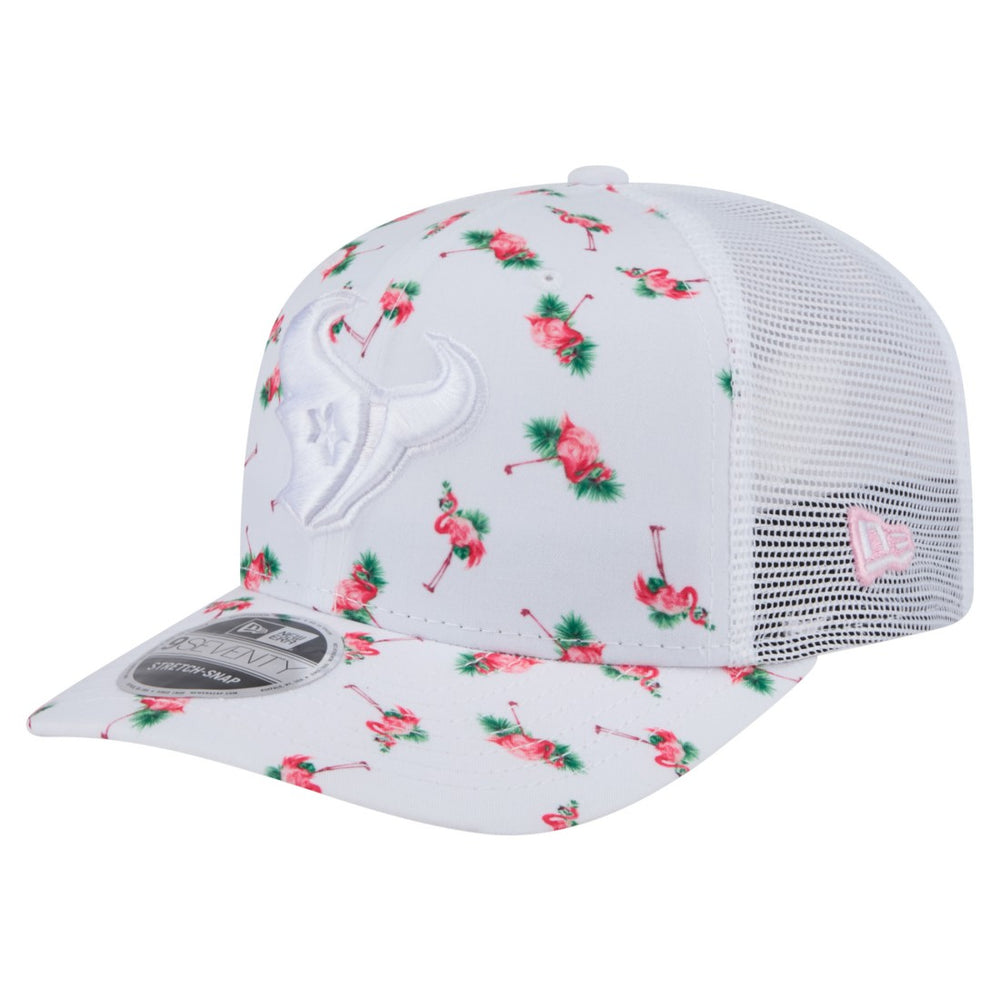 Houston Texans New Era Adventure Flamingo Pattern 9SEVENTY Stretch-Snap Hat - White discount