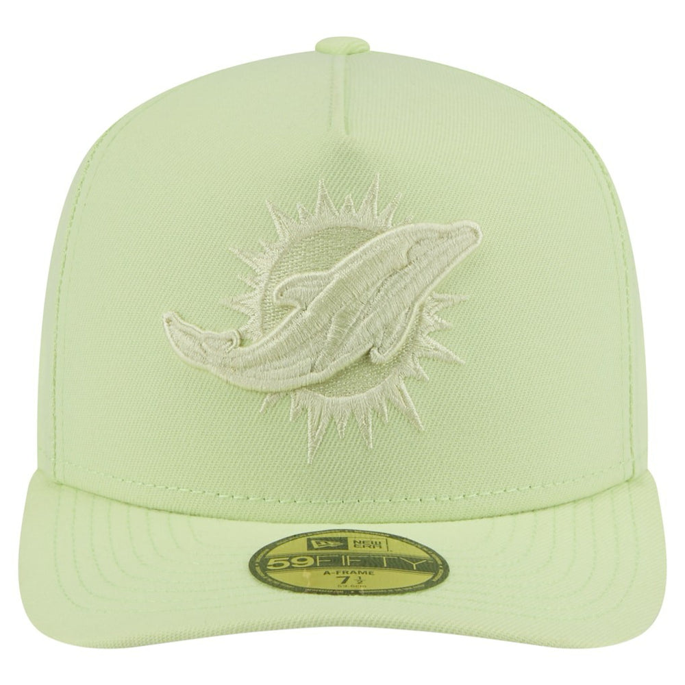 Miami Dolphins New Era Color Pack A-Frame 59FIFTY Fitted Hat - Light Green on sale