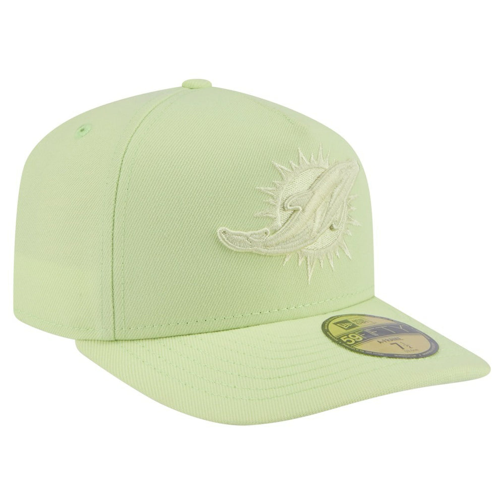 Miami Dolphins New Era Color Pack A-Frame 59FIFTY Fitted Hat - Light Green on sale