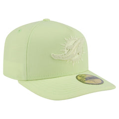 Miami Dolphins New Era Color Pack A-Frame 59FIFTY Fitted Hat - Light Green on sale