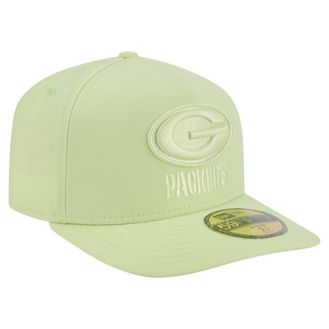 Green Bay Packers New Era Color Pack A-Frame 59FIFTY Fitted Hat - Light Green on sale