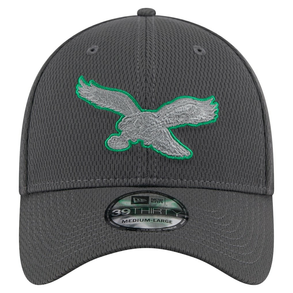 Philadelphia Eagles New Era Throwback Logo Main 39THIRTY Flex Hat - Graphite cheap