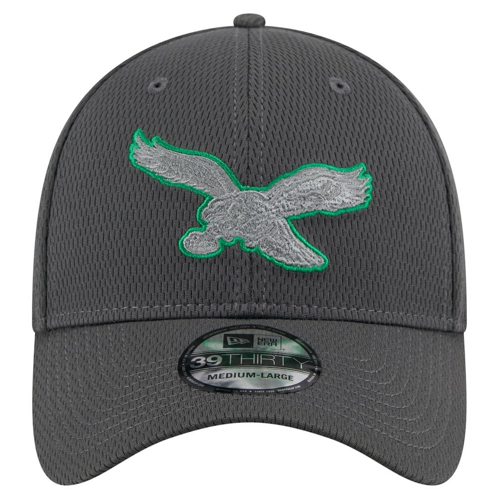 Philadelphia Eagles New Era Throwback Logo Main 39THIRTY Flex Hat - Graphite cheap