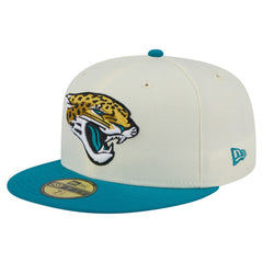 Jacksonville Jaguars New Era Main 59FIFTY Fitted Hat - Cream/Teal online