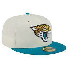 Jacksonville Jaguars New Era Main 59FIFTY Fitted Hat - Cream/Teal online