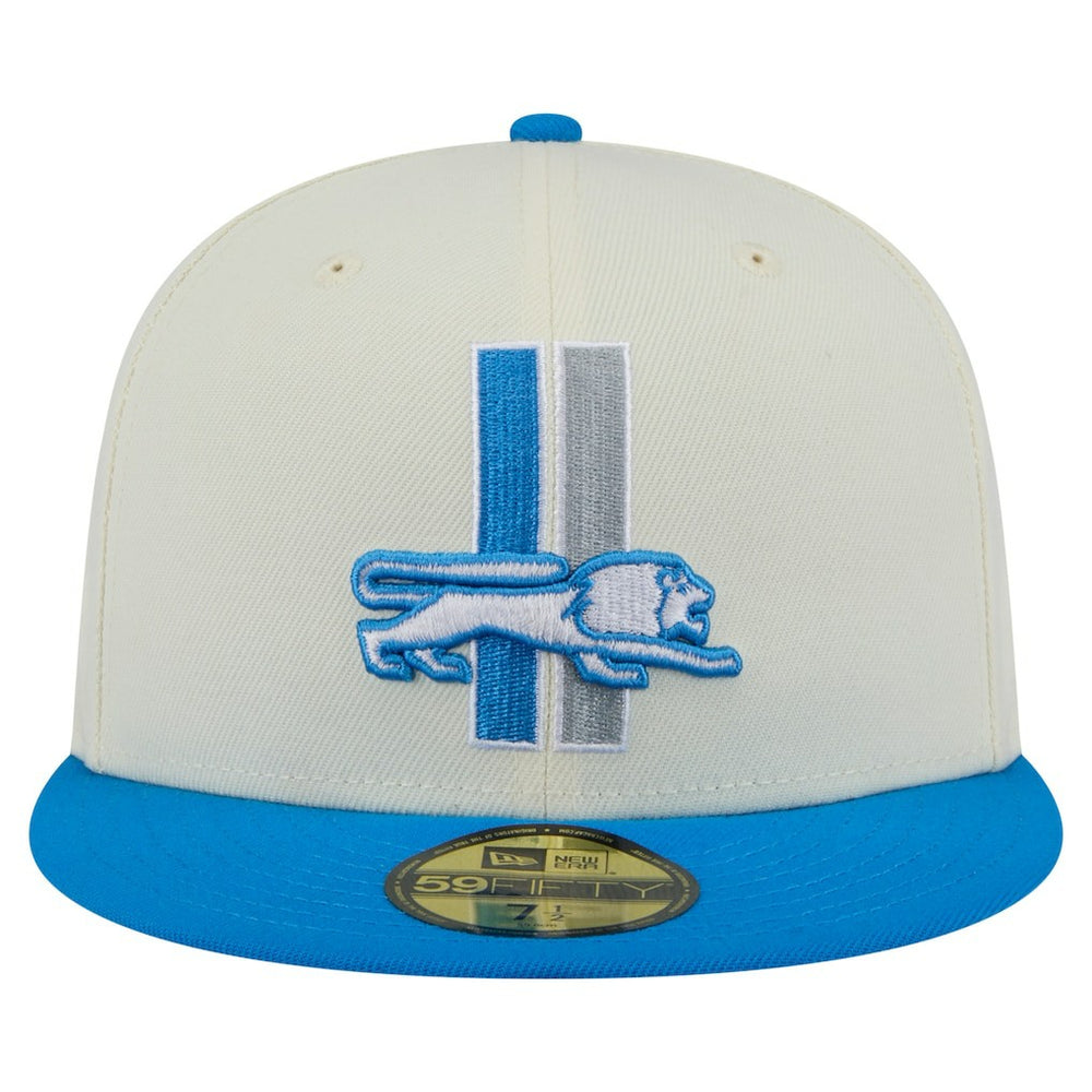 Detroit Lions New Era Main 59FIFTY Fitted Hat - Cream/Blue sale