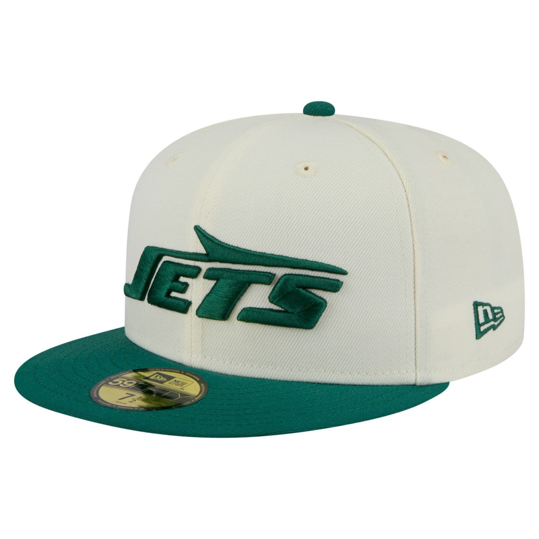 New York Jets New Era Main 59FIFTY Fitted Hat - Cream/Green for sale