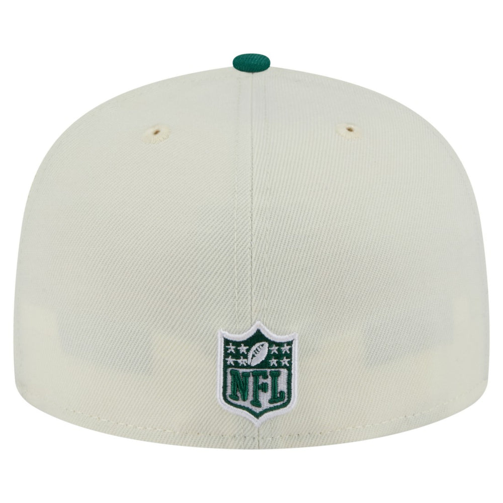 New York Jets New Era Main 59FIFTY Fitted Hat - Cream/Green for sale