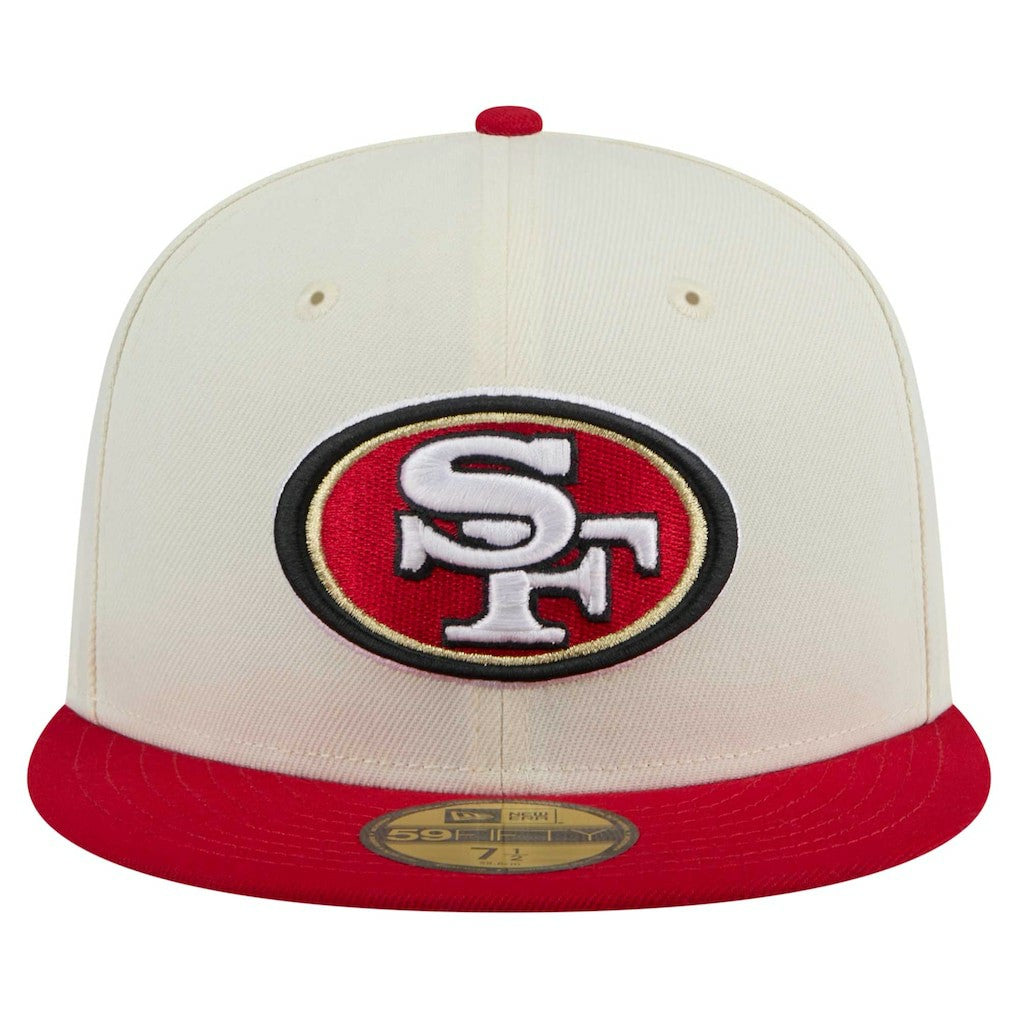 San Francisco 49ers New Era Main 59FIFTY Fitted Hat - Cream/Scarlet online
