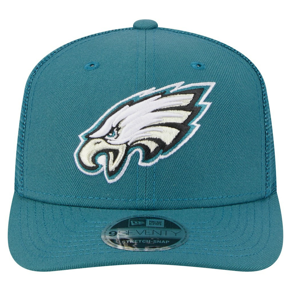 Philadelphia Eagles New Era Main Trucker 9SEVENTY Stretch-Snap Hat - Midnight Green on sale