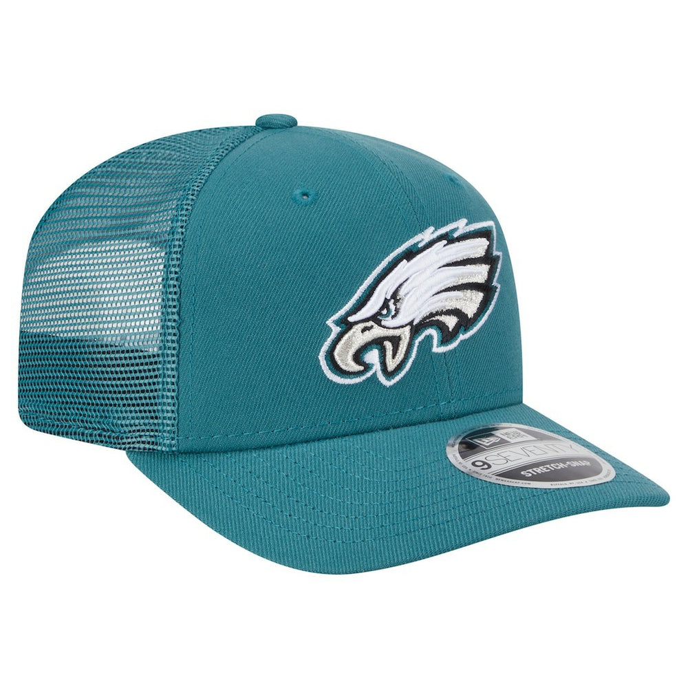 Philadelphia Eagles New Era Main Trucker 9SEVENTY Stretch-Snap Hat - Midnight Green on sale