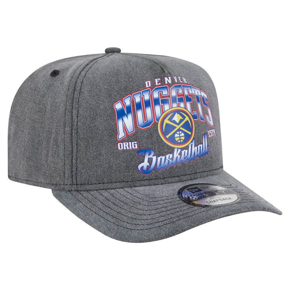Denver Nuggets Throwback Washed Pre-Curved 9FIFTY Snapback Hat sale - Charcoal on sale