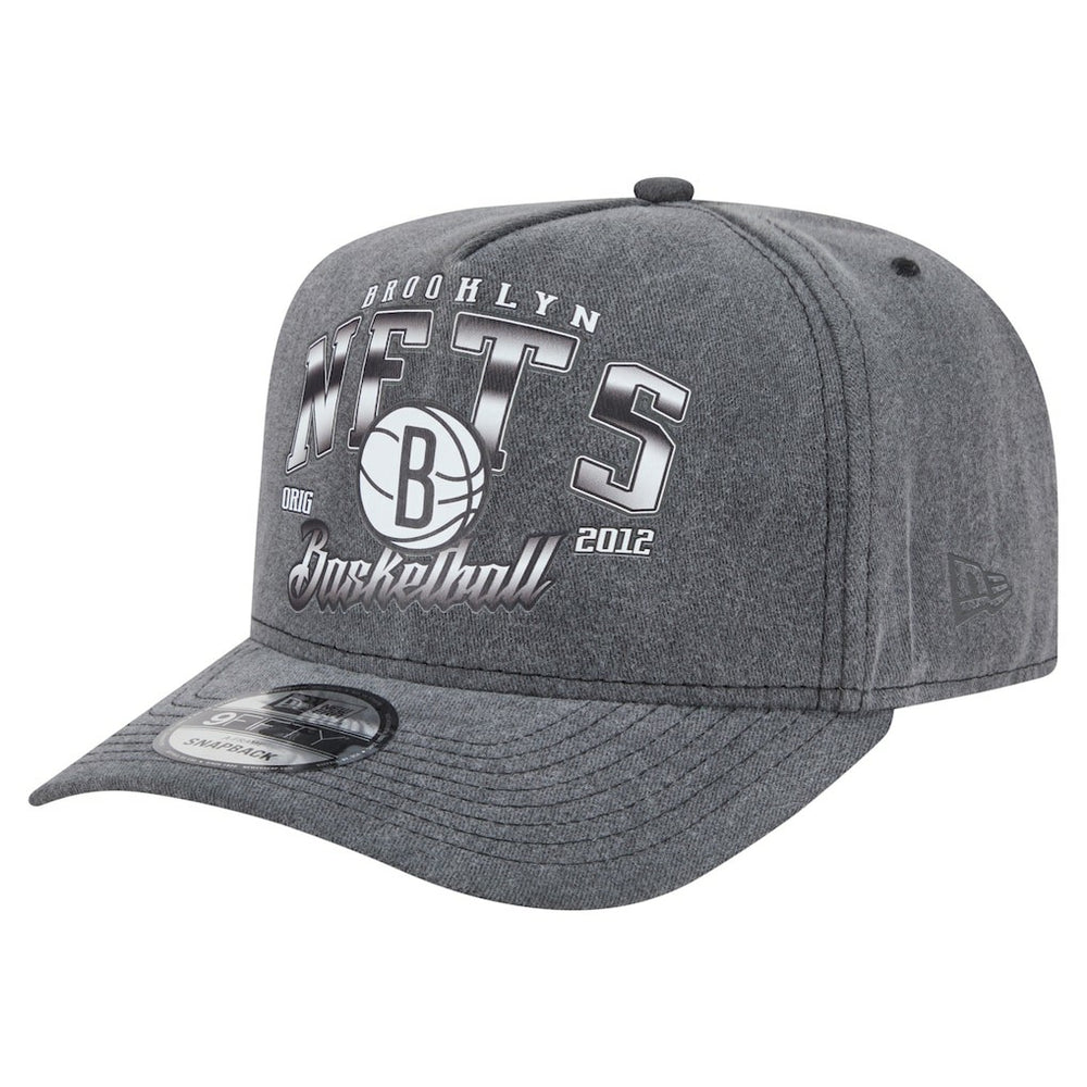 Brooklyn Nets Throwback Washed Pre-Curved 9FIFTY Snapback Hat - Charcoal outlet