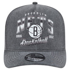 Brooklyn Nets Throwback Washed Pre-Curved 9FIFTY Snapback Hat - Charcoal outlet