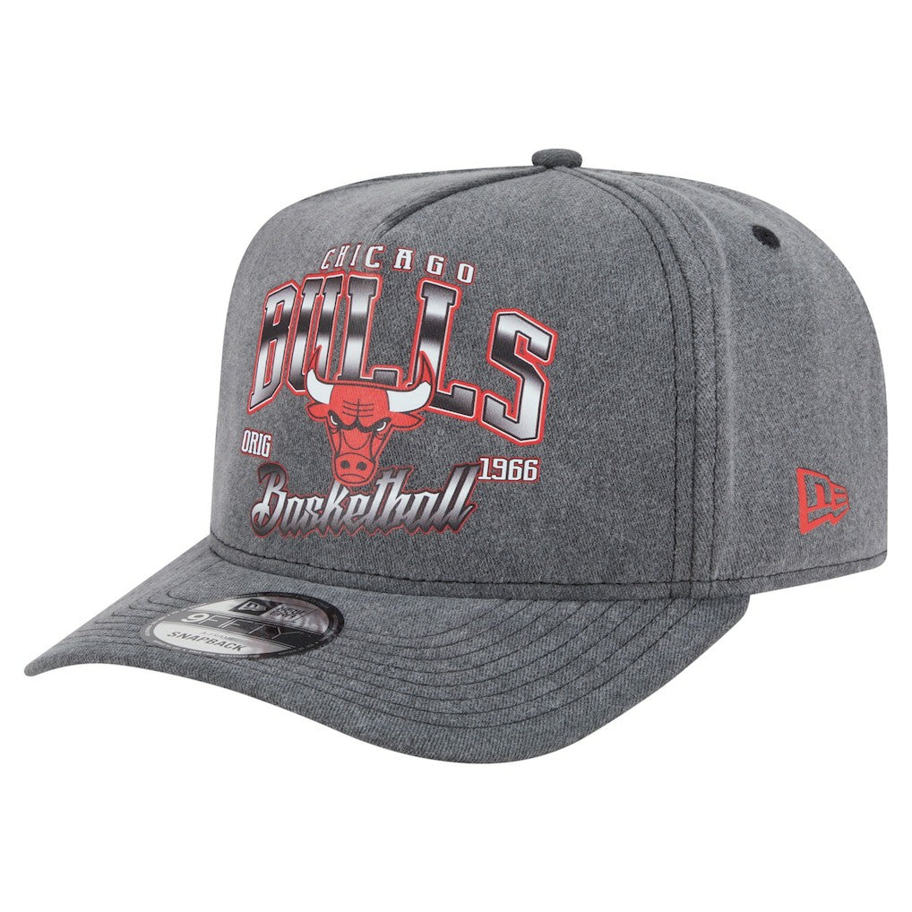 Chicago Bulls Throwback Washed Pre-Curved 9FIFTY Snapback Hat - Charcoal on sale