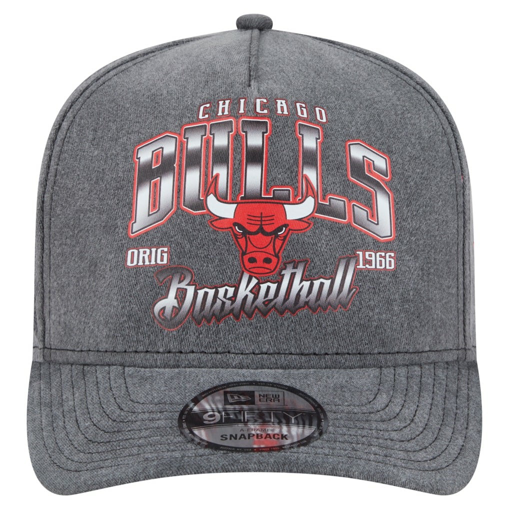 Chicago Bulls Throwback Washed Pre-Curved 9FIFTY Snapback Hat - Charcoal on sale