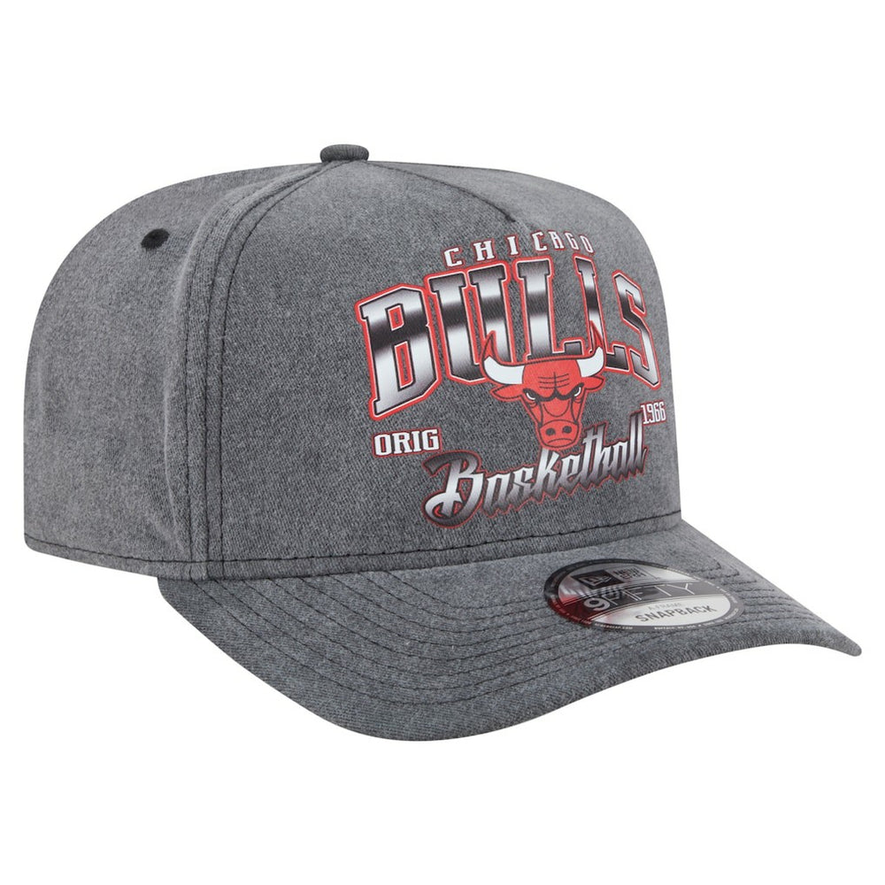 Chicago Bulls Throwback Washed Pre-Curved 9FIFTY Snapback Hat - Charcoal on sale