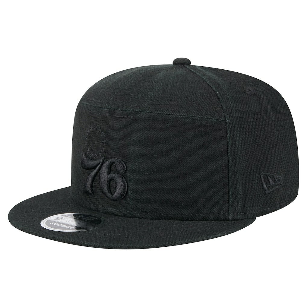 Philadelphia 76ers Adventure Canvas Split Panel 9FIFTY Snapback Hat - Black shop