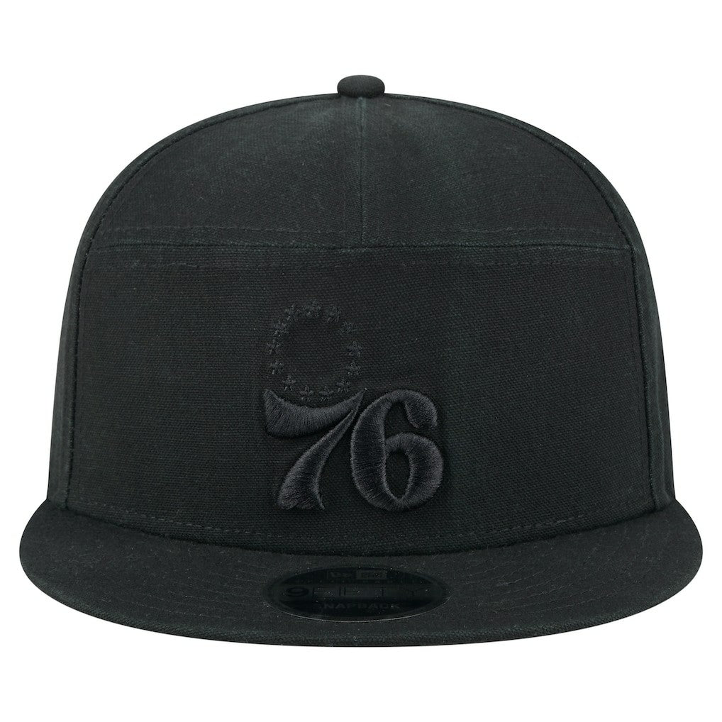 Philadelphia 76ers Adventure Canvas Split Panel 9FIFTY Snapback Hat - Black shop