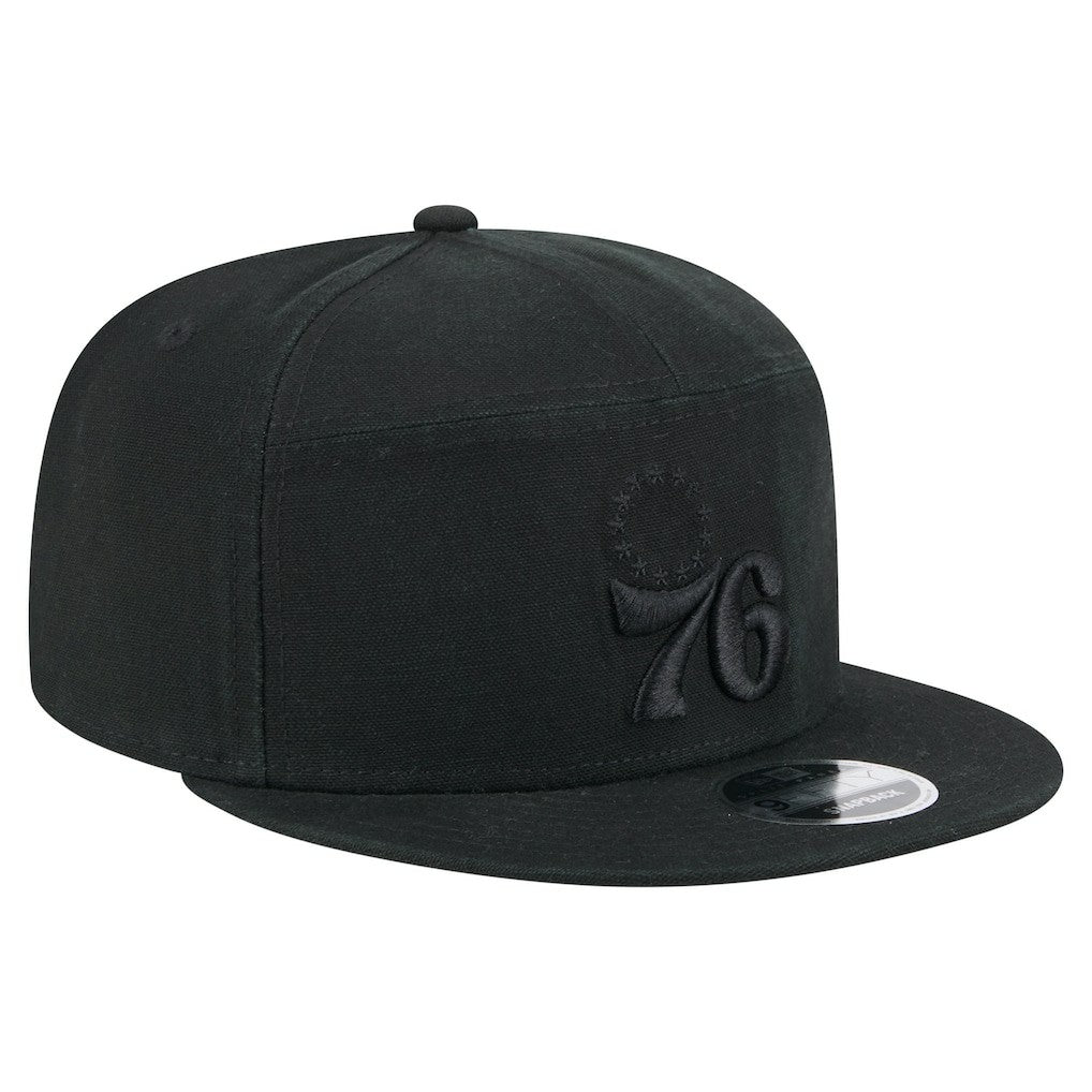 Philadelphia 76ers Adventure Canvas Split Panel 9FIFTY Snapback Hat - Black shop
