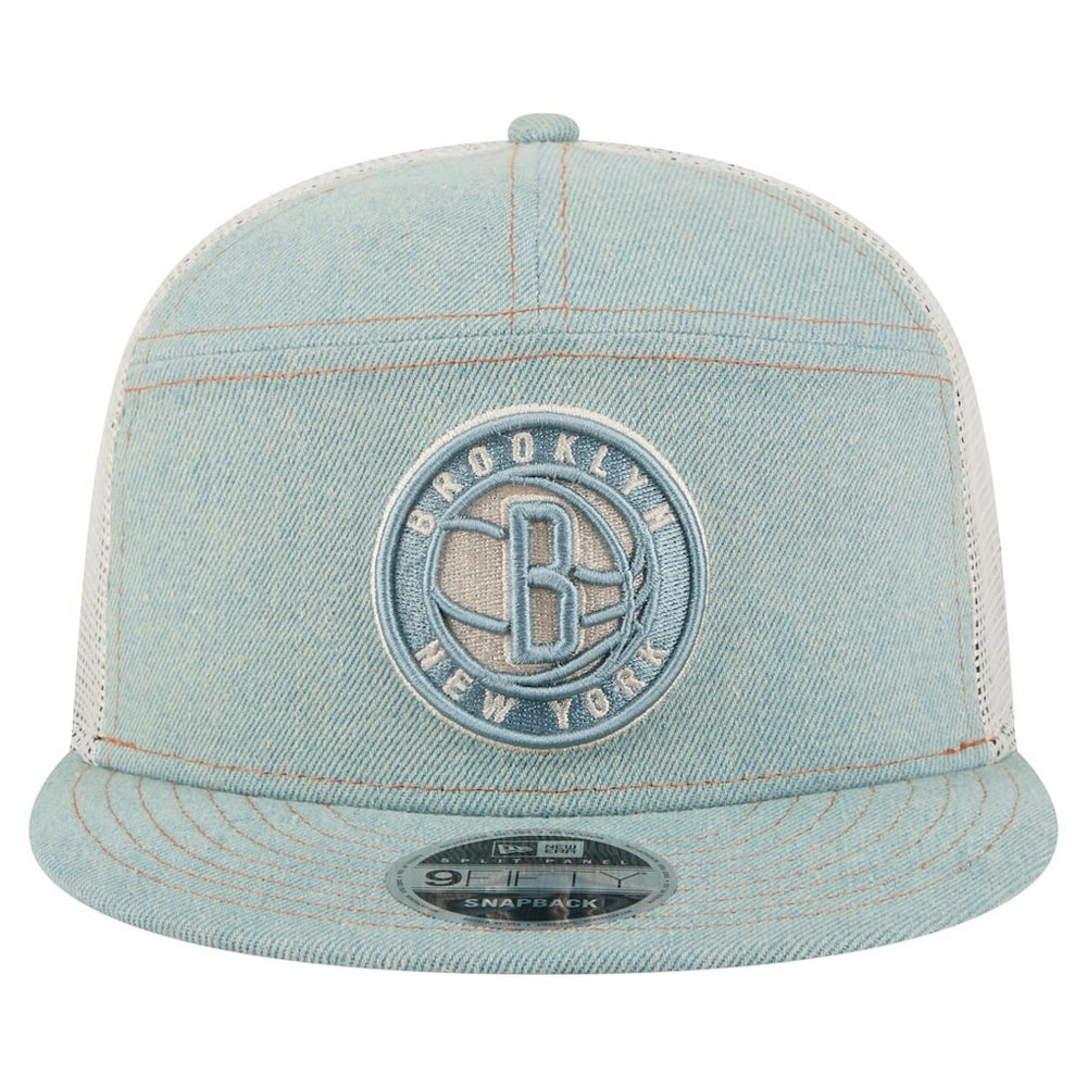 Brooklyn Nets Adventure Denim Split Panel 9FIFTY Snapback Trucker Hat online