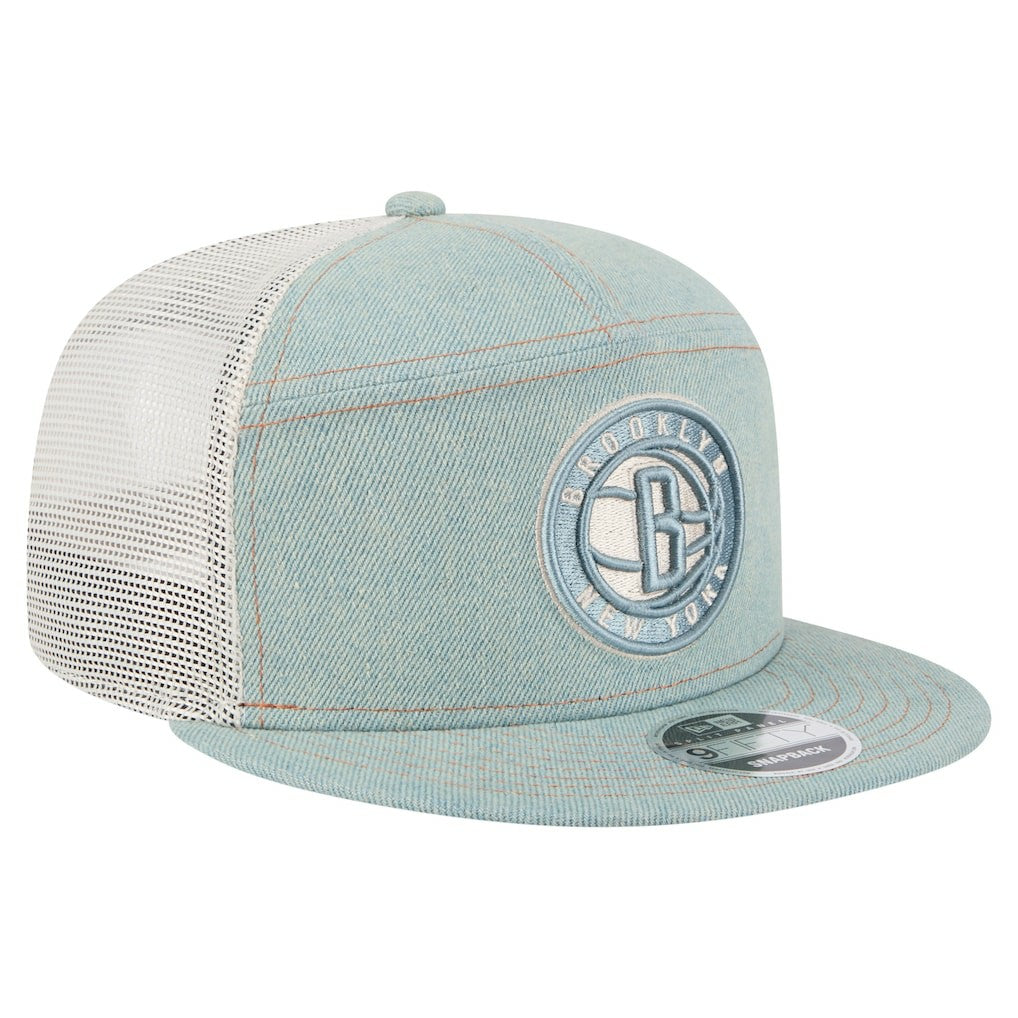 Brooklyn Nets Adventure Denim Split Panel 9FIFTY Snapback Trucker Hat online