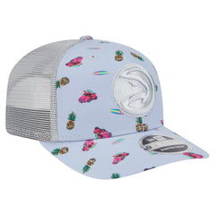 Atlanta Hawks Adventure Aloha Pattern 9SEVENTY Stretch-Snap Hat - Light Blue/Gray shop