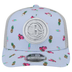 Brooklyn Nets Adventure Aloha Pattern 9SEVENTY Stretch-Snap Hat - Light Blue/Gray shop