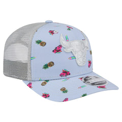 Chicago Bulls Adventure Aloha Pattern 9SEVENTY Stretch-Snap Hat - Light Blue/Gray for sale