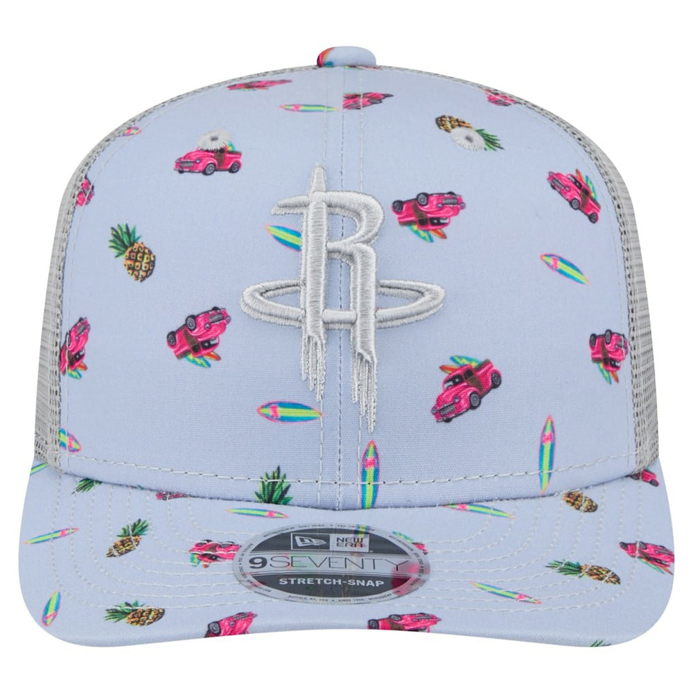 Houston Rockets Adventure Aloha Pattern 9SEVENTY Stretch-Snap Hat sale - Light Blue/Gray for sale