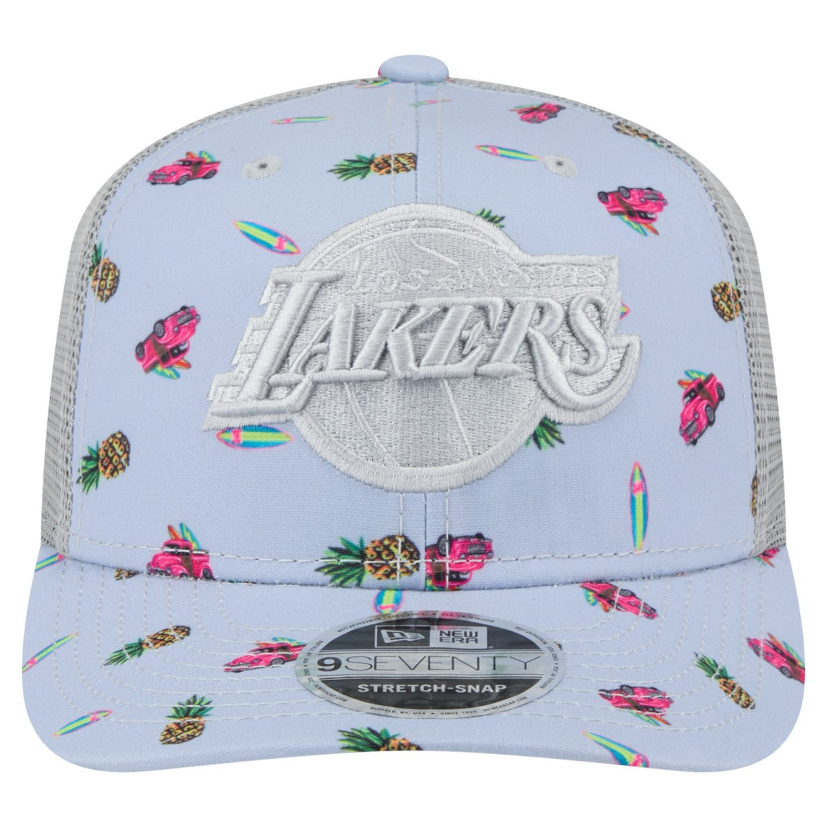 Los Angeles Lakers Adventure Aloha Pattern 9SEVENTY Stretch-Snap Hat - Light Blue/Gray online