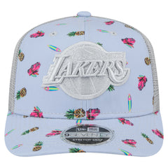 Los Angeles Lakers Adventure Aloha Pattern 9SEVENTY Stretch-Snap Hat - Light Blue/Gray online