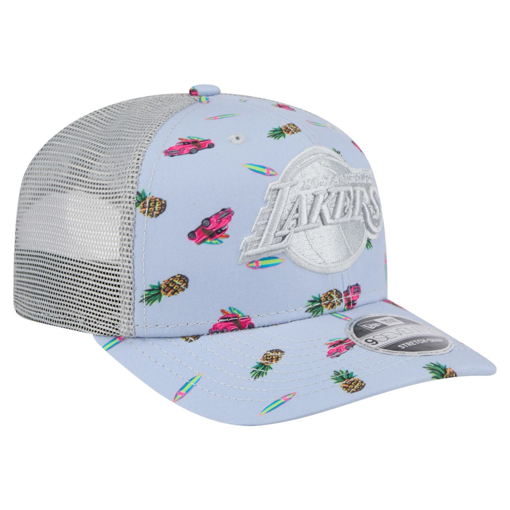 Los Angeles Lakers Adventure Aloha Pattern 9SEVENTY Stretch-Snap Hat - Light Blue/Gray online