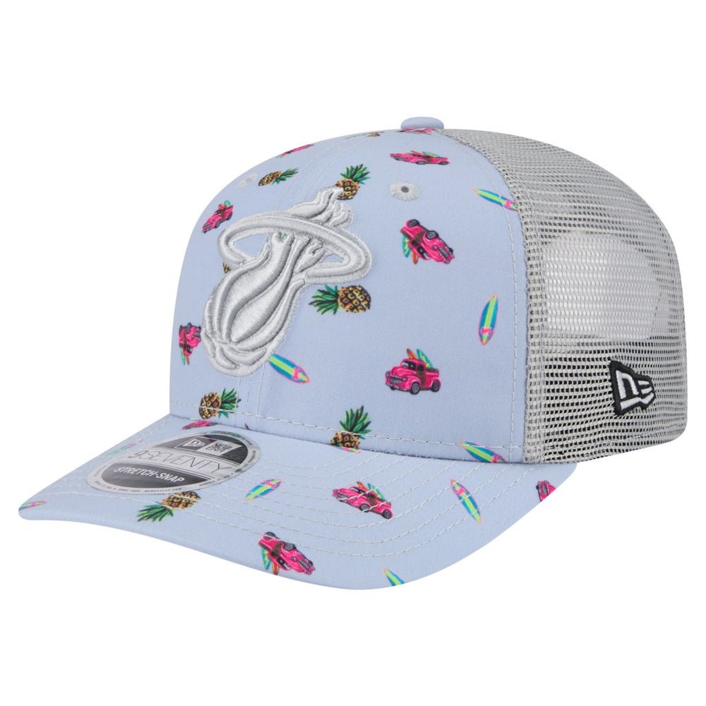 Miami Heat Adventure Aloha Pattern 9SEVENTY Stretch-Snap Hat - Light Blue/Gray outlet