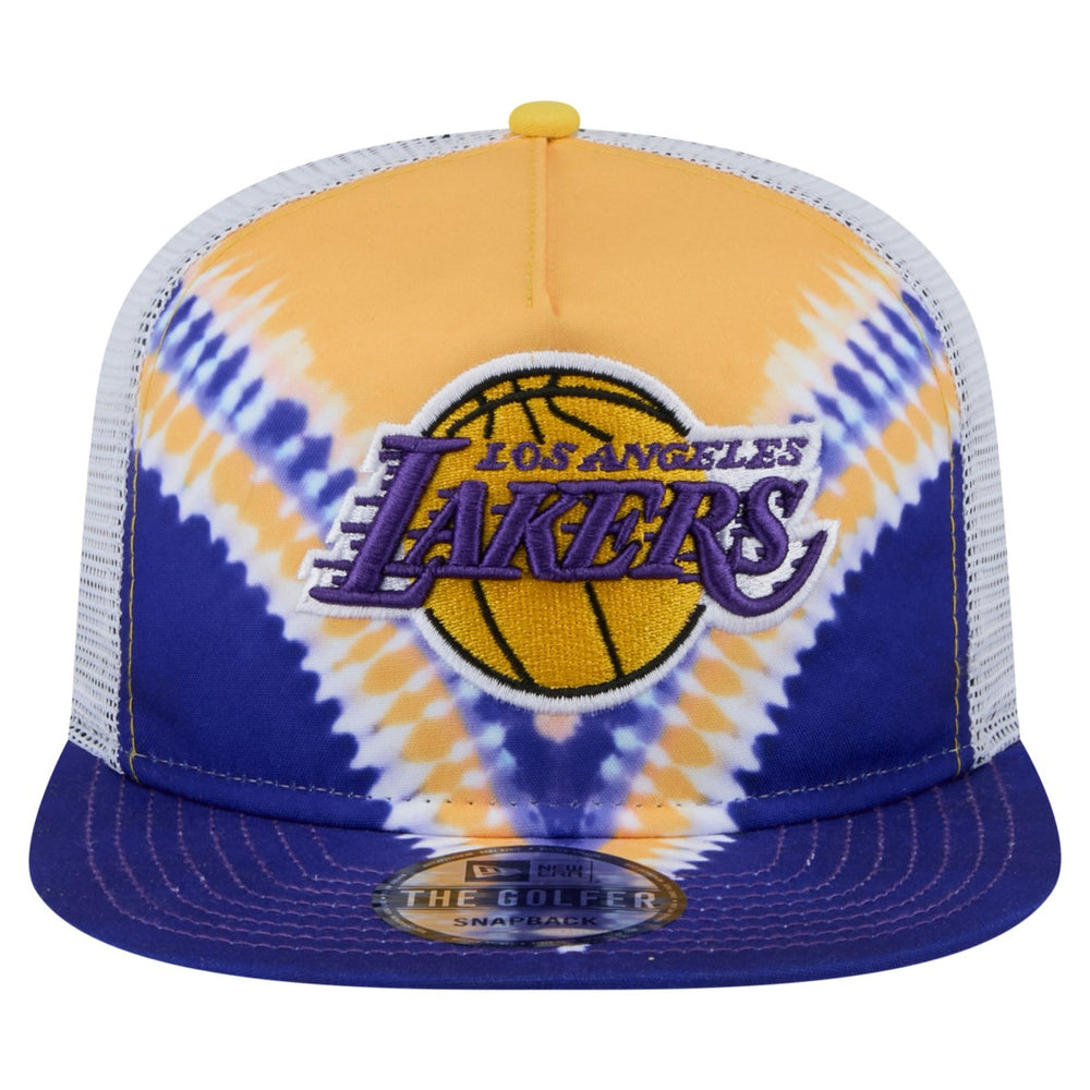Los Angeles Lakers Throwback Dye Golfer Snapback Hat - Purple/Gold for sale