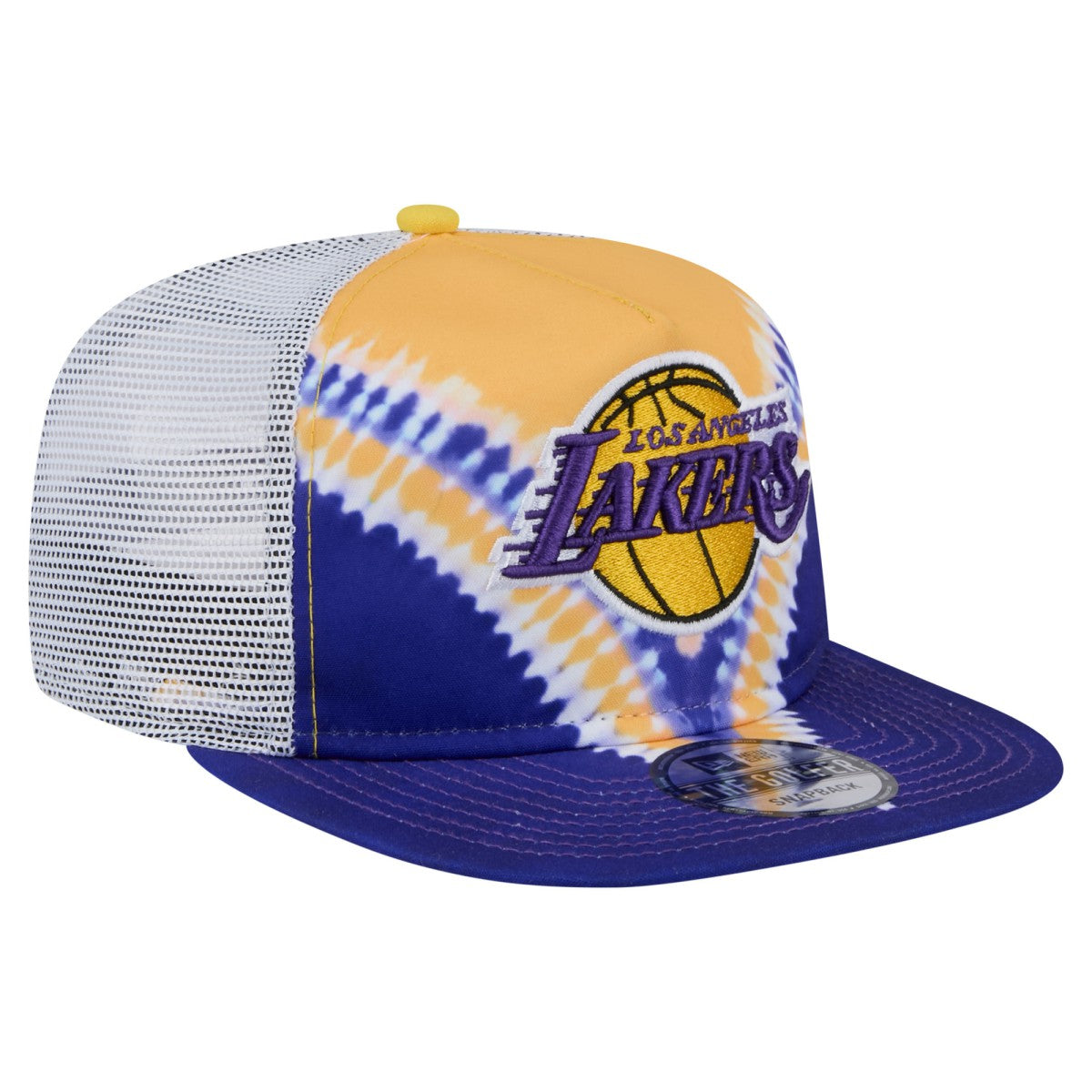Los Angeles Lakers Throwback Dye Golfer Snapback Hat - Purple/Gold for sale