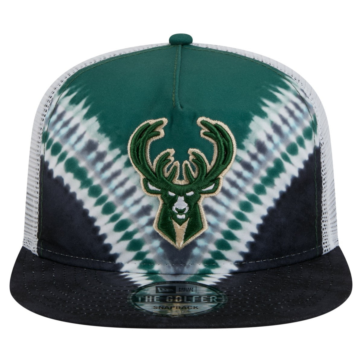 Milwaukee Bucks Throwback Dye Golfer Snapback Hat - Black/Hunter Green shop