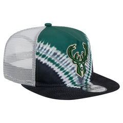 Milwaukee Bucks Throwback Dye Golfer Snapback Hat - Black/Hunter Green shop