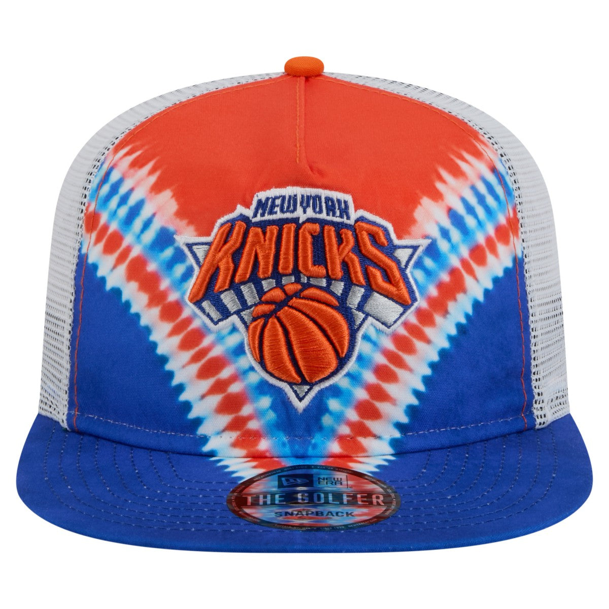 New York Knicks Throwback Dye Golfer Snapback Hat - Blue/Orange shop