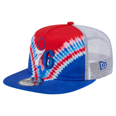 Philadelphia 76ers Throwback Dye Golfer Snapback Hat - Royal/Red on sale